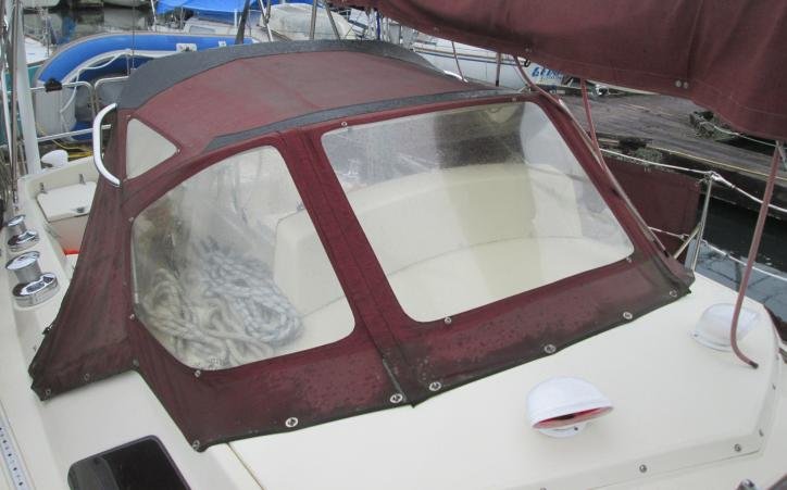 a sailboat dodger to protect it from rain