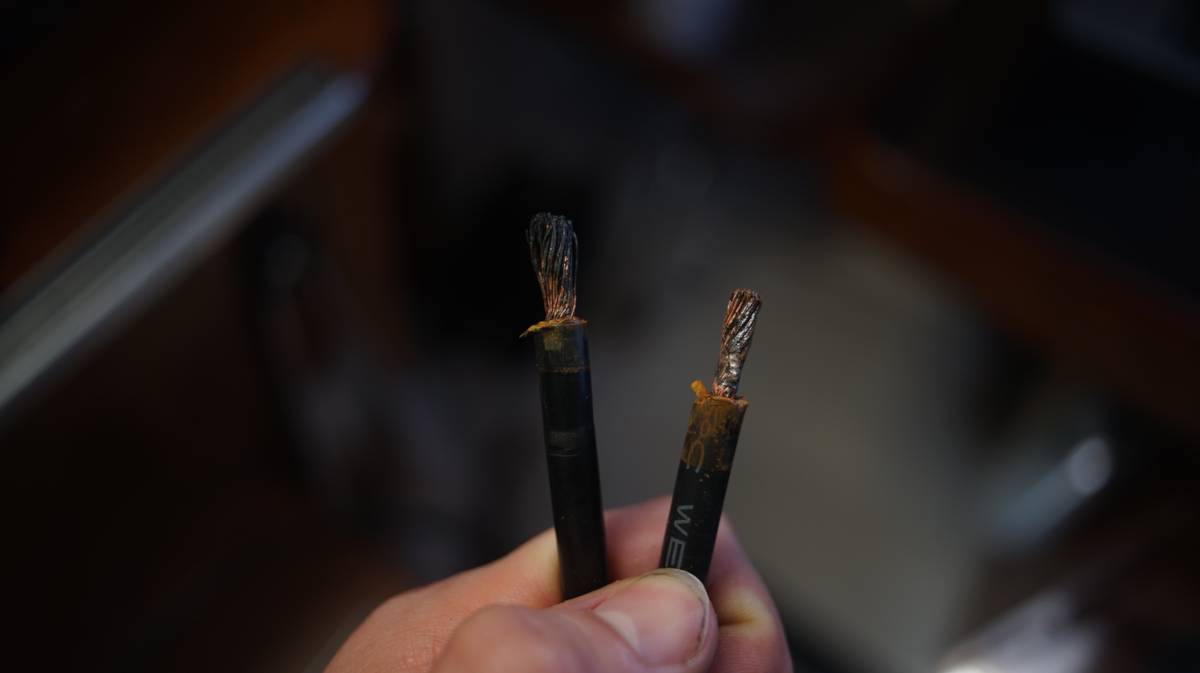 corrosion on solar wires from a bad mc4 connector