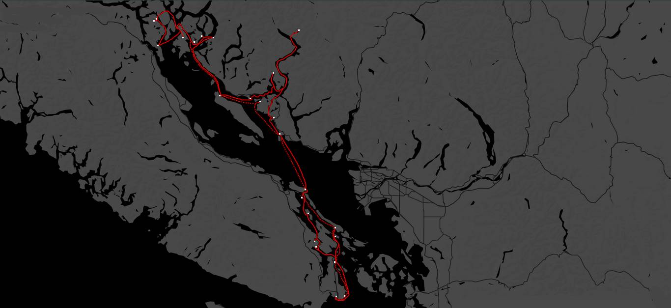 2023 sailing route in bc canada