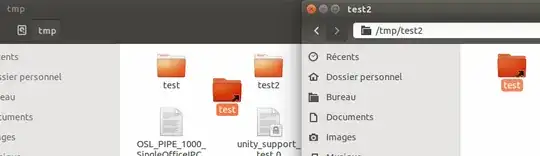 Moving symbolic link to the location where de directory is in nautilus