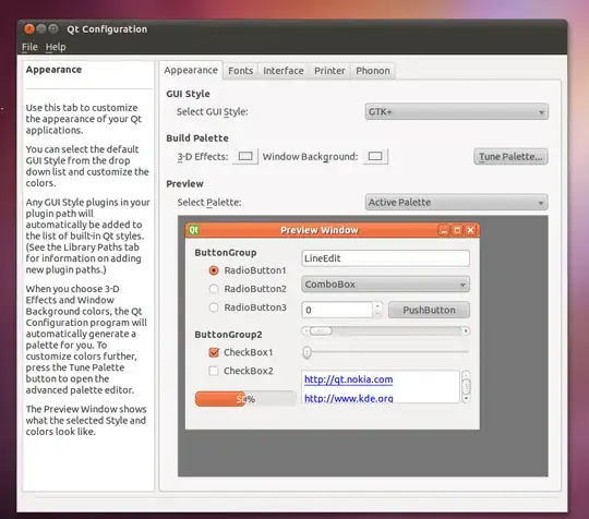 Qt Configuration dialog