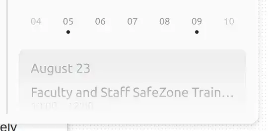 Screenshot of description below calendar in notification panel for a day with an event