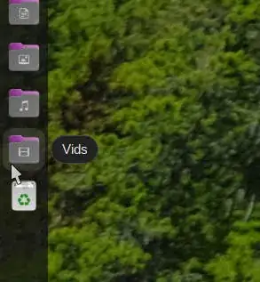dock with mouse hovered over the modified volume, showing the updated icon and the modified volume name in the tool tip