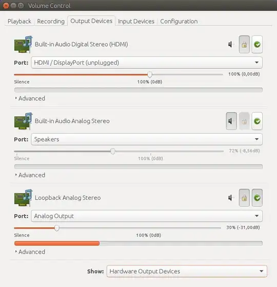 Screenshot of pavucontrol
