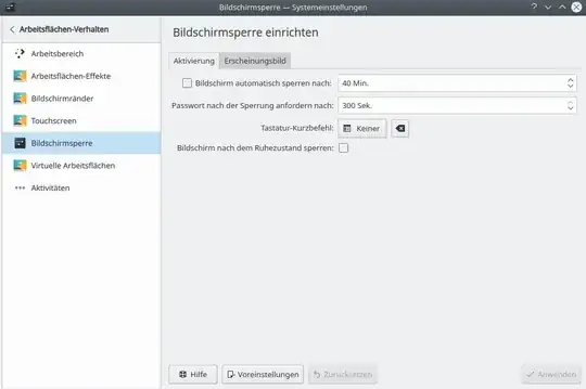 disable kde screen lock