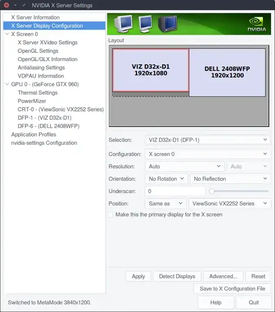Example of mirrored displays