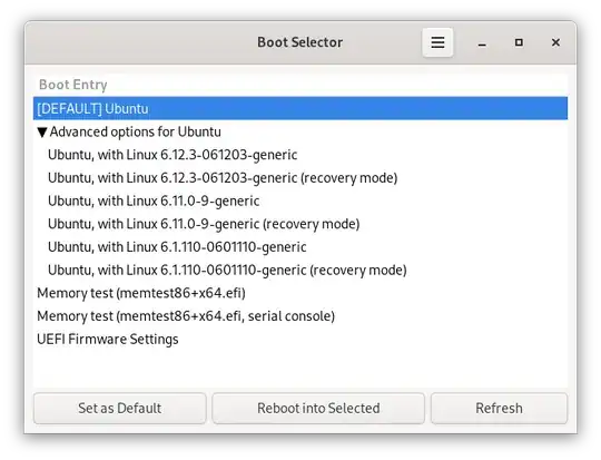 bootselector screenshot