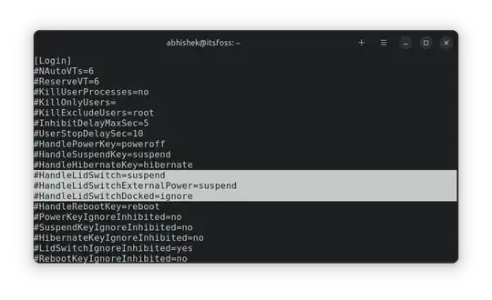 Default lid close settings