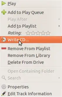 Banshee write CD menu