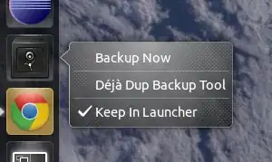 Déjà Dup Quicklist