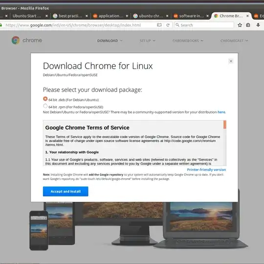 Screenshot: Chrome select package