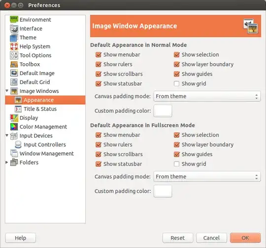 GIMP Preference Window
