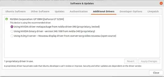 Snapshot on Additional Drivers menu