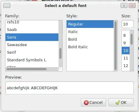 screenshot of the sans font