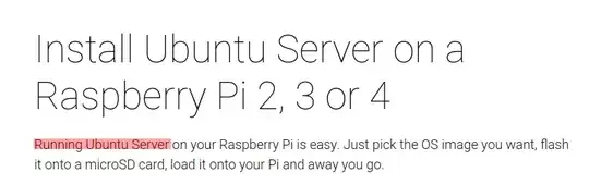 Ubuntu Server explicitly mentioned on the official Ubuntu RPi website