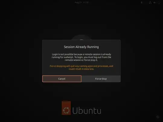 Warning on the local monitor