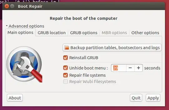 boot-repair advanced options - main