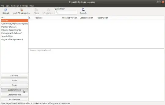 show broken packages in Synaptic