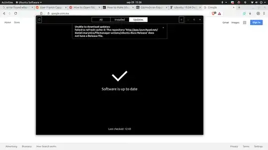 This shows after i open "Ubuntu Software" app