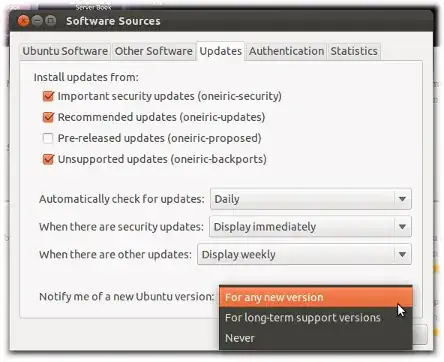 for 11.10 software source "Updates" tab for 11.10