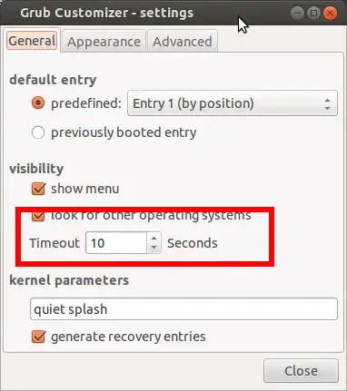 Grub Customizer preferences screen