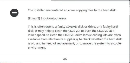 The Error Message when trying to install Ubuntu Budgie