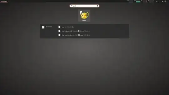 screenshot of Gnome dash