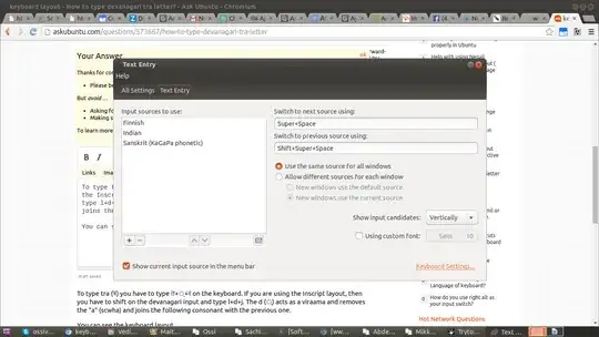 Text Entry settings dialog