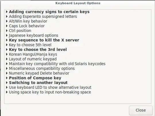 Keyboard settings screenshot