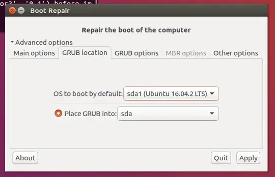 boot-repair advanced options - GRUB location