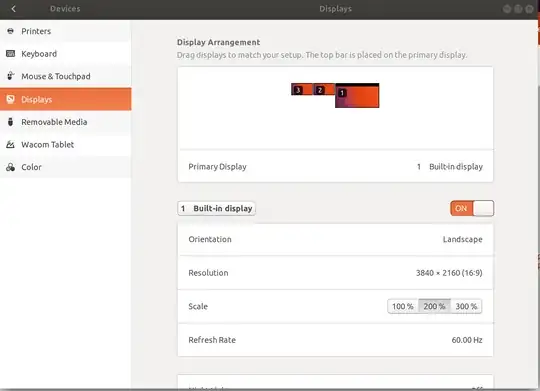Second Screen Shot of Settings page