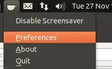 Caffeine and its menu in the top panel
