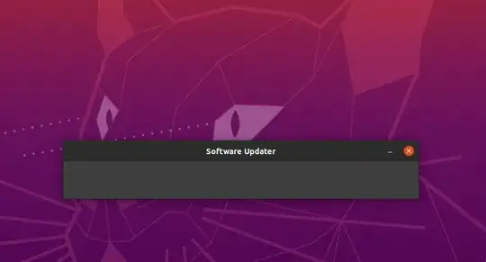 Screenshot of the update window