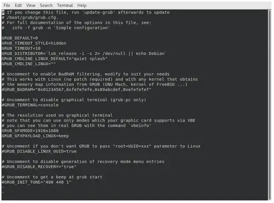 My grub file config is as follows: