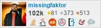 profile for missingfaktor on Stack Exchange, a network of free, community-driven Q&A sites