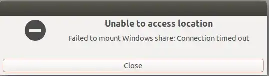 Error message opening network share: Unable to access location