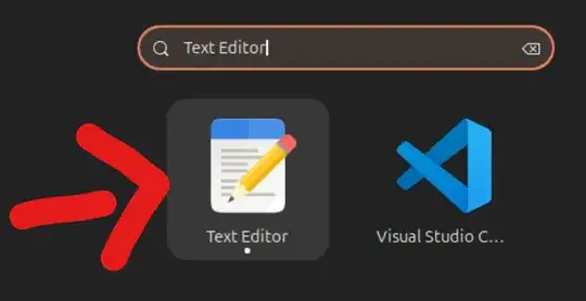 Ubuntu Search for "Text Editor"