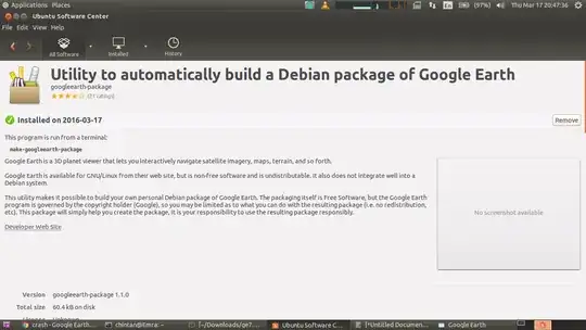 Debian package of Google Earth image