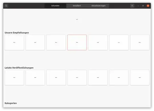 Ubuntu Software App with blank tiles