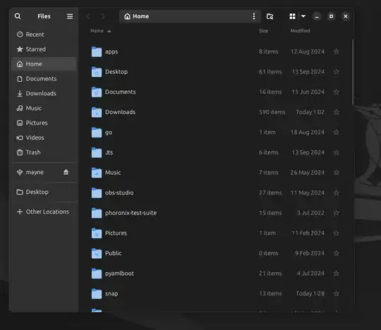 Ubuntu file explorer with working font