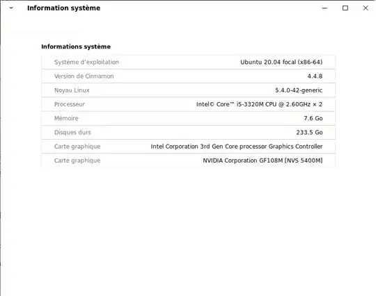 My screenshot of system info