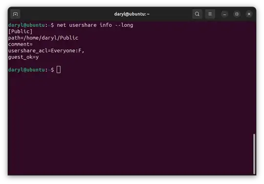 Here is net usershare info.