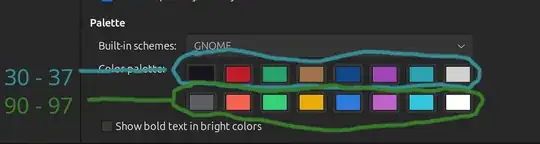 First row: values 30 to 37. Second row: values 90 to 97