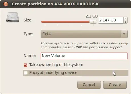 Create Partition Dialog Box