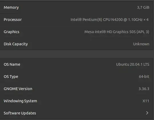 "about" settings screenshot