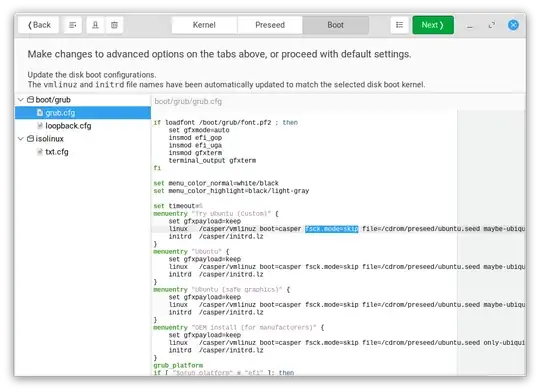Screenshot of Cubic's Options page, Boot tab