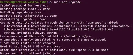 picture of sudo apt upgrade