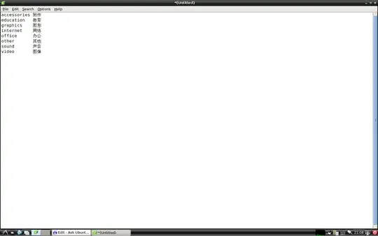 Screenshot of text editor showing English and Chinese words