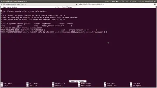 Screenshot of my computer's _fstab_ file
