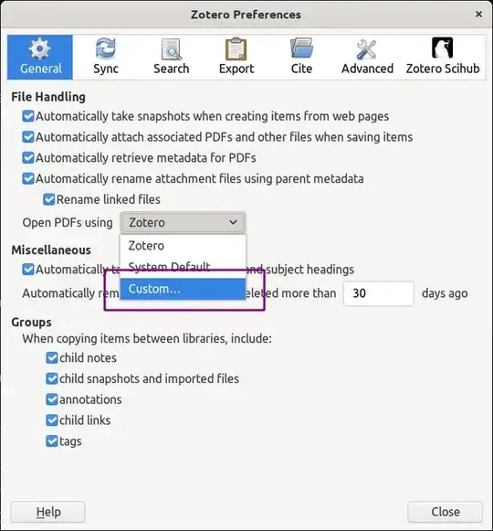 Zotero Preferences window